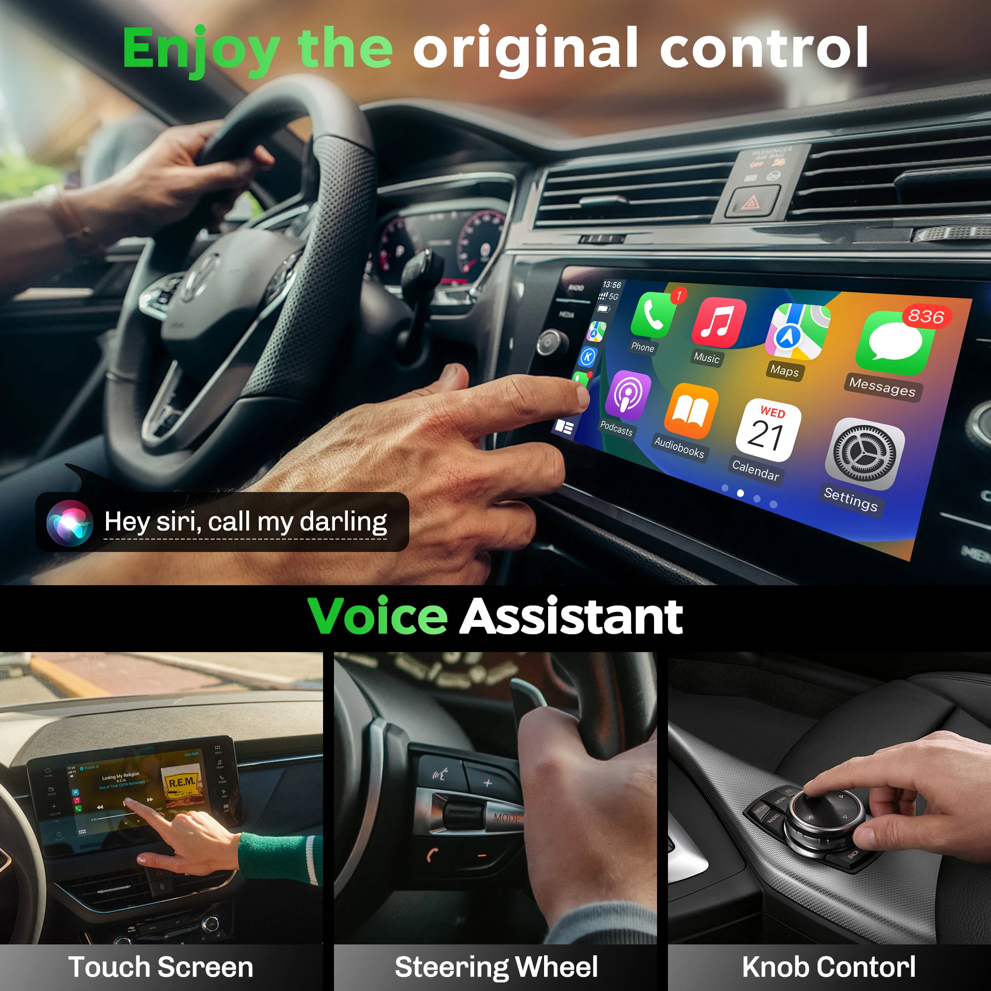 Фото MMB Мини Беспроводной Адаптер Apple CarPlay Smart Car Ai Dongle Онлайн Обновления BT 5.2 Plug and Play Для Audi Benz Kia Honda Toyota №4
