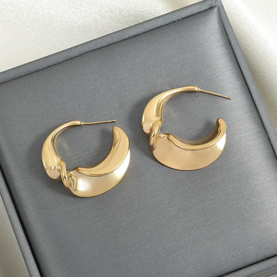 Открытые парные кольца FEEHOW золотого цвета с геометрическим дизайном модное