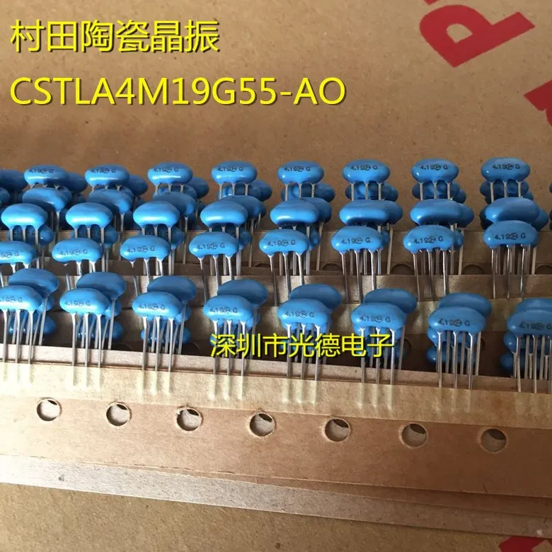 

100PCS/ Original Murata ceramic crystal oscillator CSTLA4M19G55-A0 CST4.19MGW 4.19M straight plug 3 feet spot