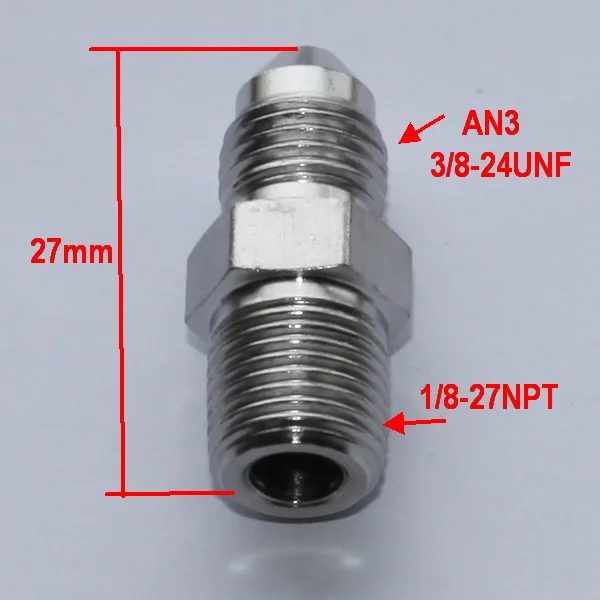 

Part-1 Тормозной переходник из нержавеющей стали с наружной резьбой AN3 AN4 на M10, M12, AN5, AN6, 3/8-24, 7/16-20, 7/16-24, 1/2-20, 9/16-18, 1/8npt