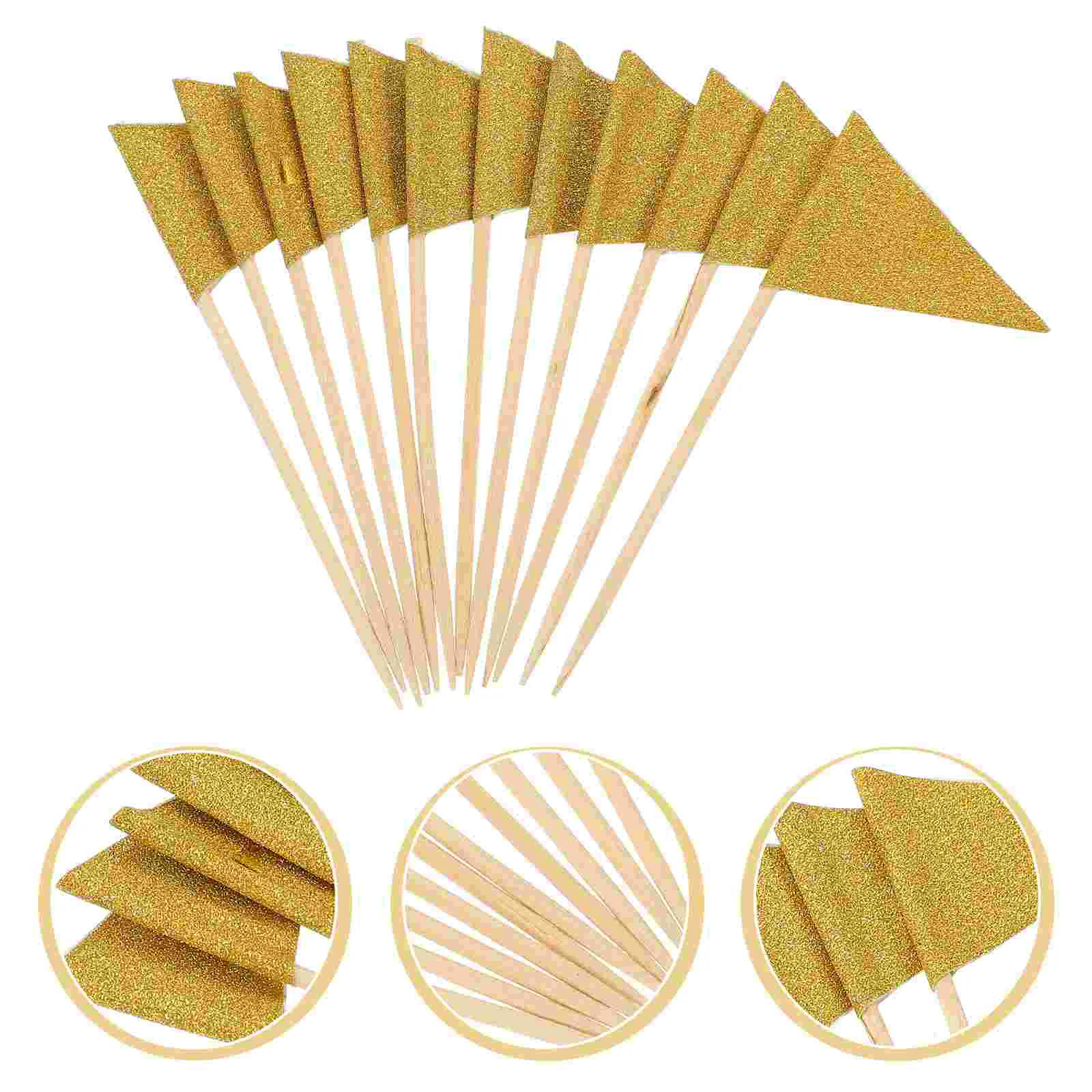 

12Pcs Toothpick Food Flags Cupcake Toppers Fruit Salad Cocktail Sticks Cupcake Toppers Flags