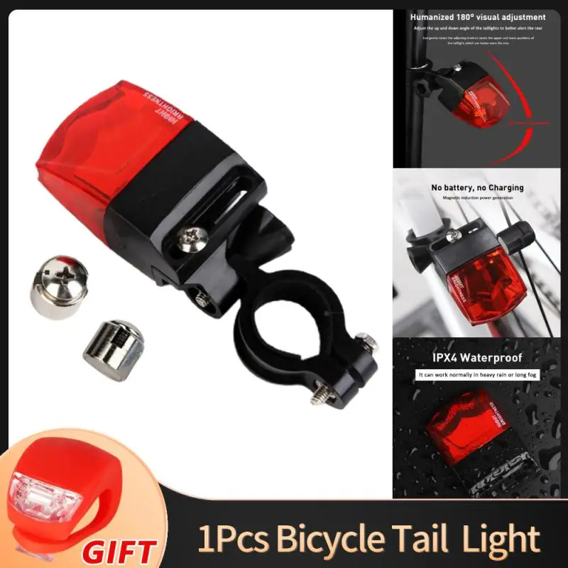 

Bicycle Tail Light Waterproof Bike Rear Light No Charge Magnetic Power Generate Warning Light Bicycle Equipment Accessories