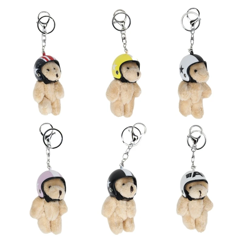 

Mini Helmeted Bear Keychain Pendant Keyring Hanging Ornament Keys Holder