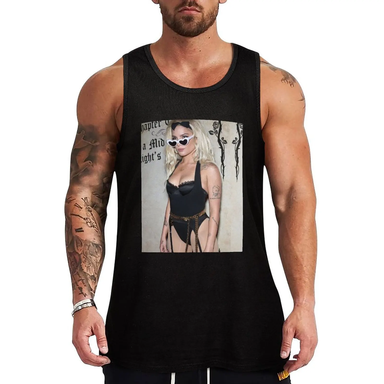 Halsey Tank Top Мужская летняя одежда для бодибилдинга мужская футболка спортзала