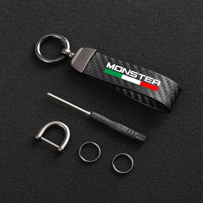 

Мотоциклетный кожаный брелок из углеродного волокна, пряжка в форме подковы, ювелирная пряжка для Ducati Monster 696 796 797 821