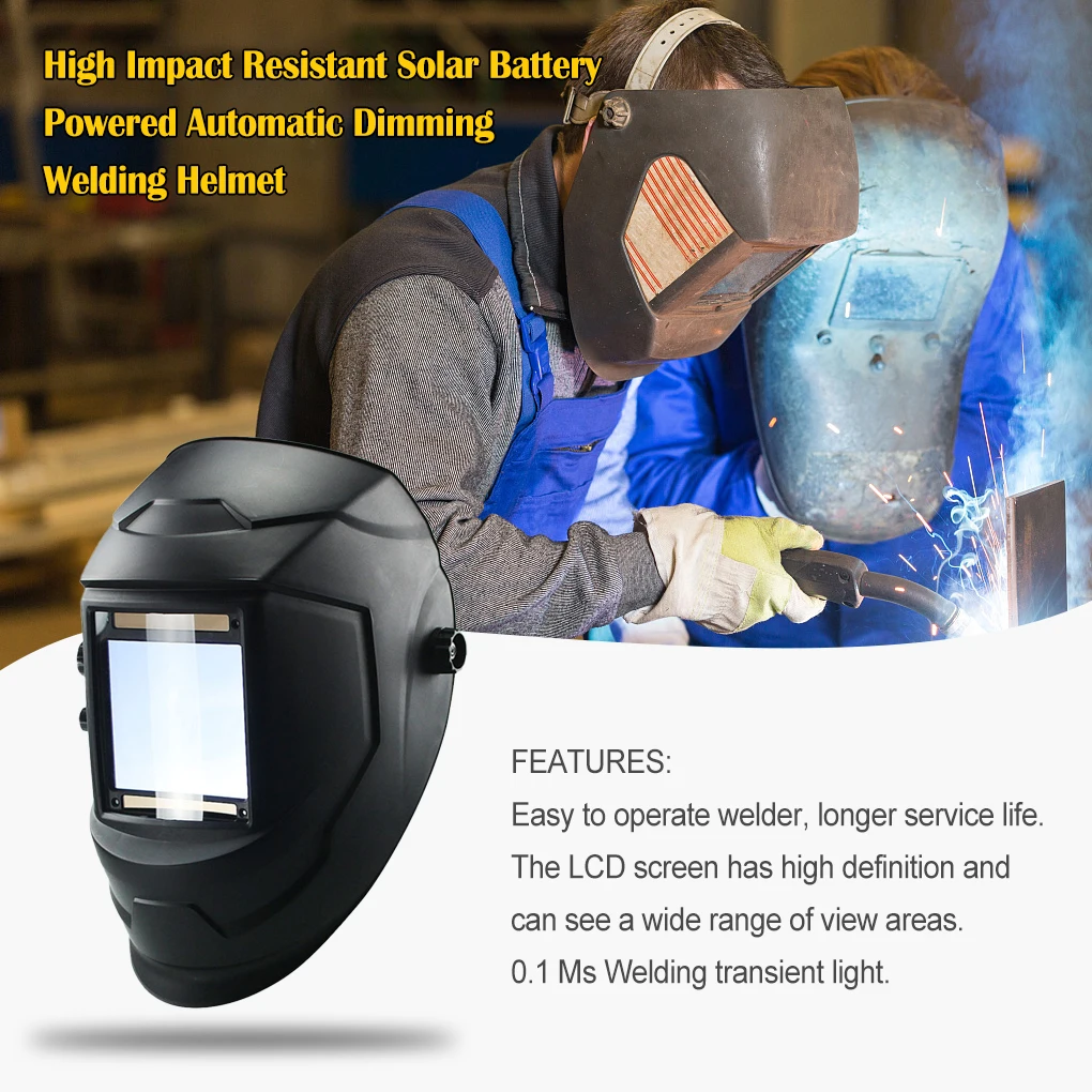 

Welding Helmets Large Viewing Screen 4 Arch Sensor High Definition Protective Gear Welder Hood for Weld Cutting