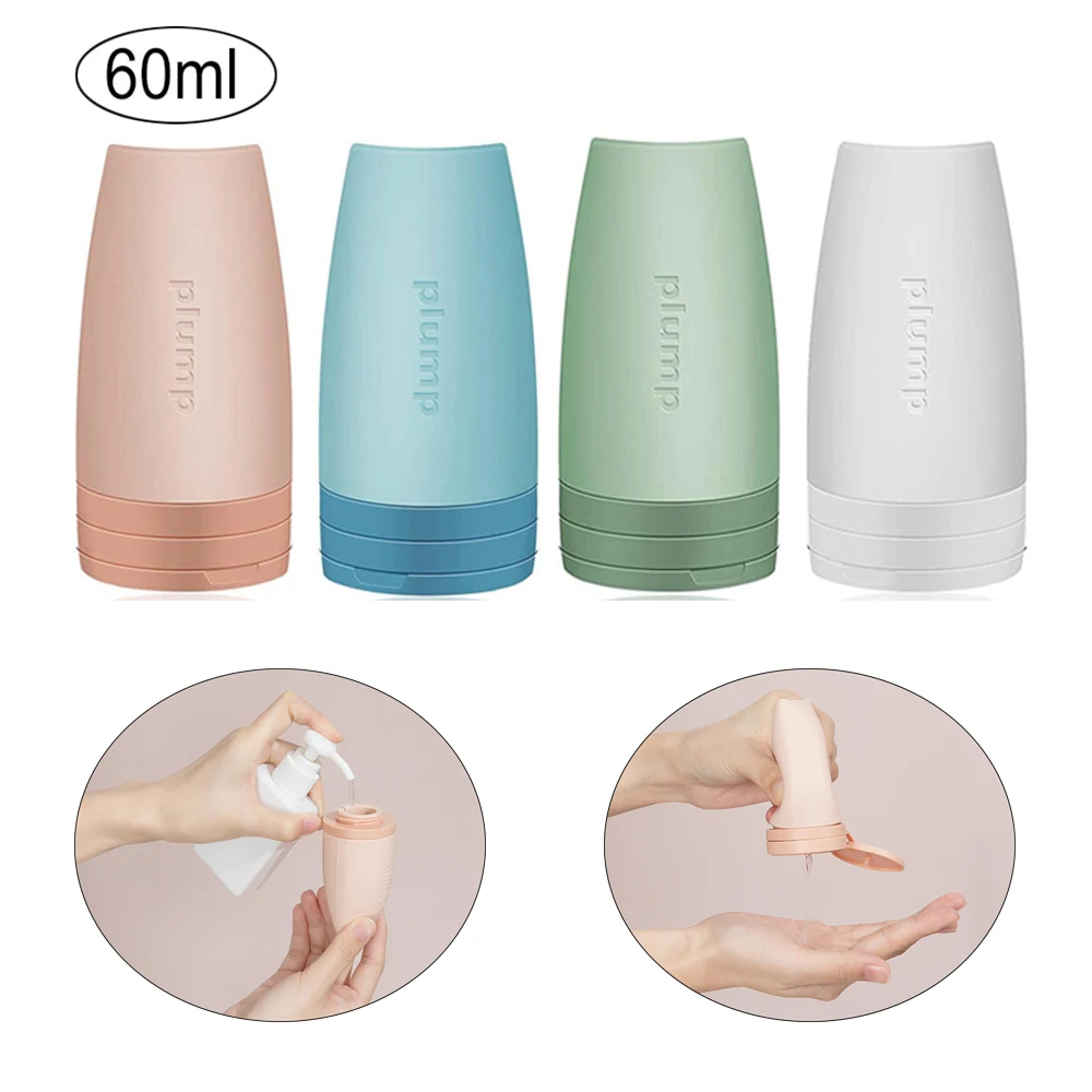 Портативные дорожные бутылки 60 мл герметичная сжимаемая силиконовая бутылка для