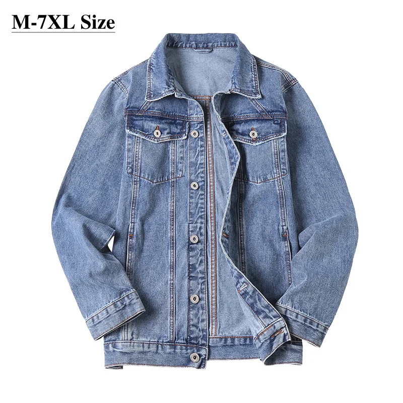 

Men's Denim Jacket, Cotton Large Jacket, Loose, Casual Fashion, Street Clothing, Brand Clothing, 5xl 6xl 7xl, Autumn 2021 Series
