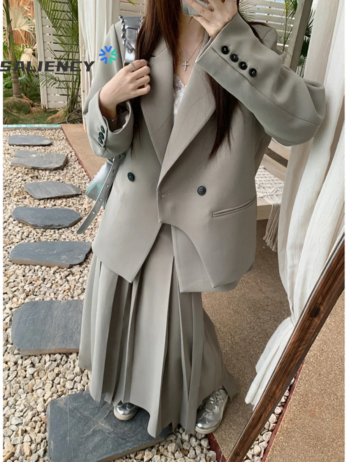 Женский костюм Midnite Star серо-зеленый 2 предмета