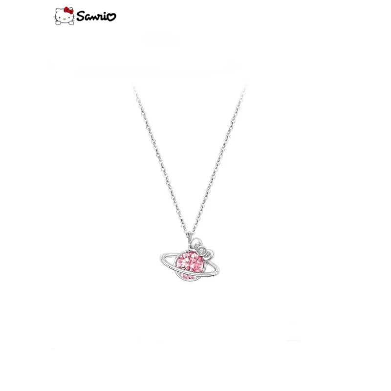 

Sanrio animation peripheral Hello Kitty planet necklace female niche design sterling silver cute cartoon sweet clavicle chain