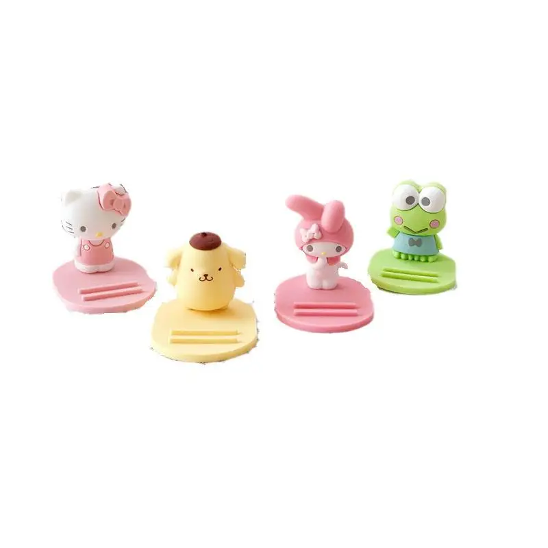 

Kawaii Sanrios Hellokittys My Melody Keroppi Purin Cute Cartoon Anime Creative Fashion Desktop Mobile Soft Glue Phone Bracket