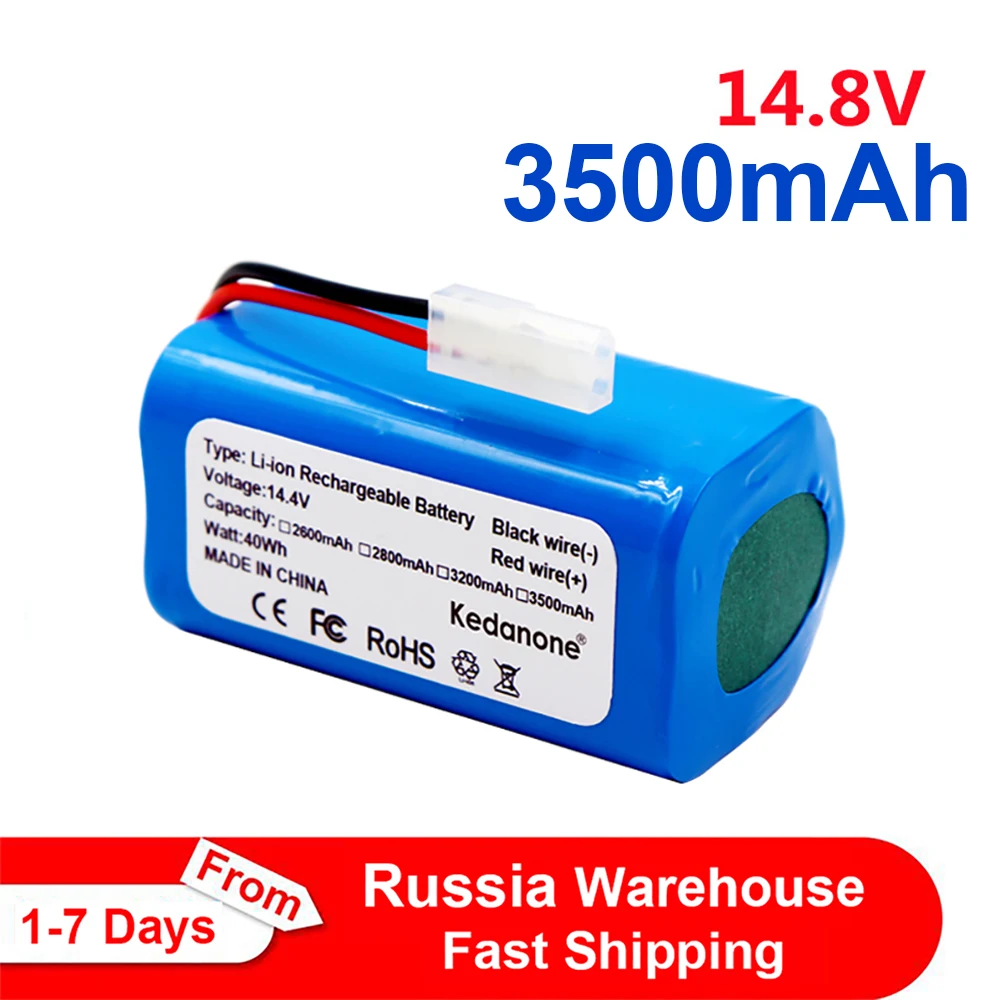 

2023 NEW 14.8V 3500mAh Li-ion Battery Pack,For XIAOMI MIJIA Mi Robot Vacuum-Mop Essential G1 MJSTG1, SKV4136GL H18650CH R30 R35