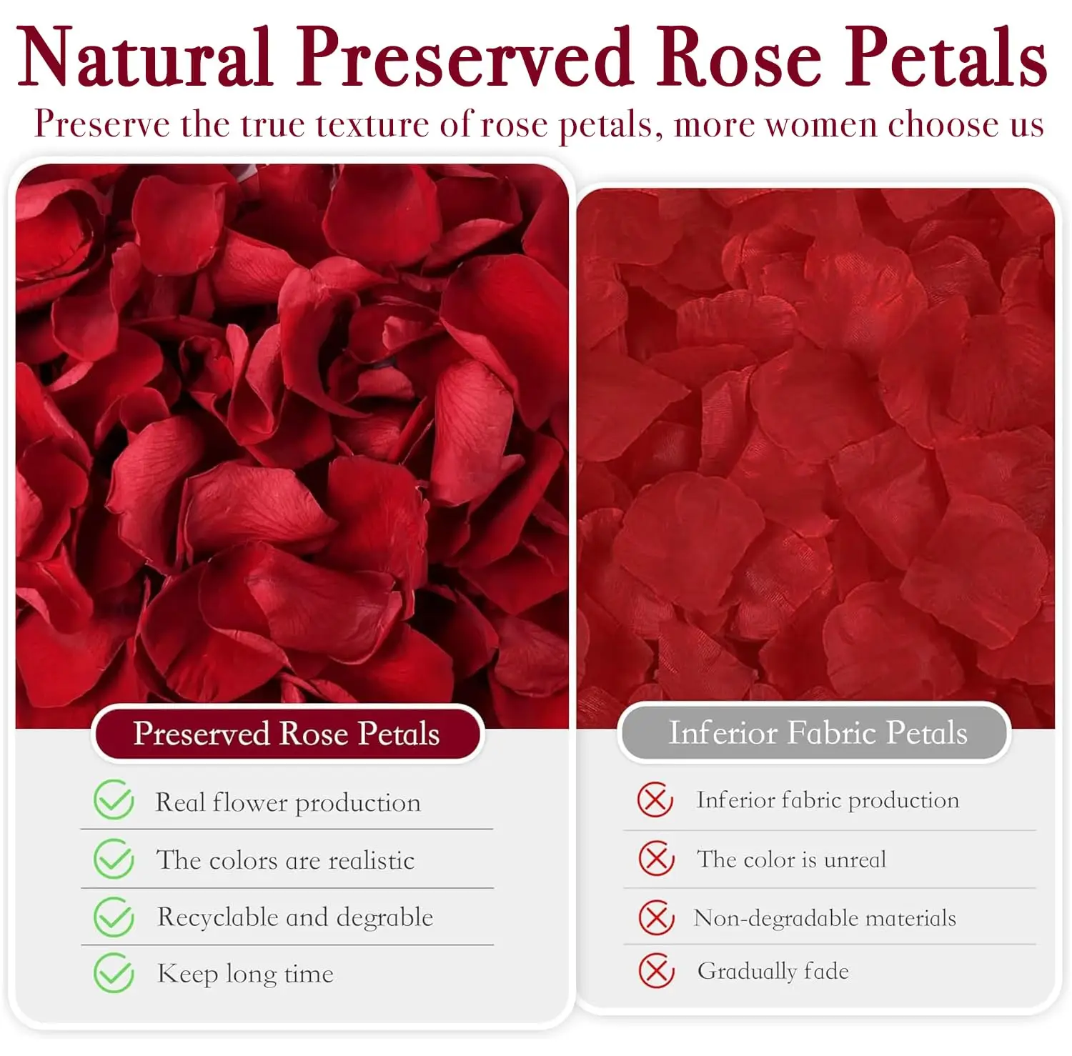 100% настоящие красные лепестки роз консервированные предложение украшение для
