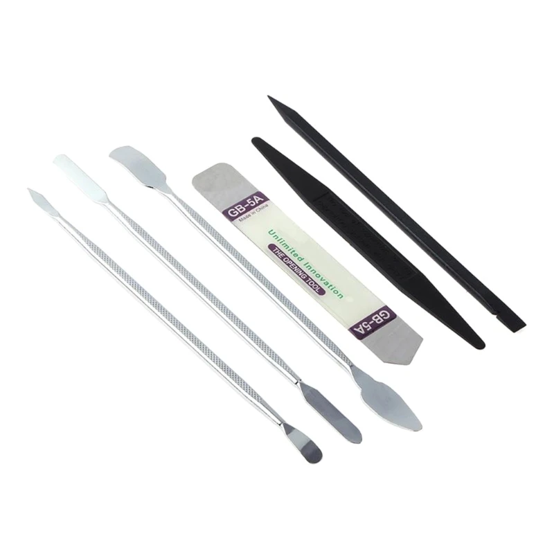 

6Pcs Universal Repair Opening Tool Metal Spudger Kits Disassemble Metal Steel Pry Phone Hand Tool R9UF
