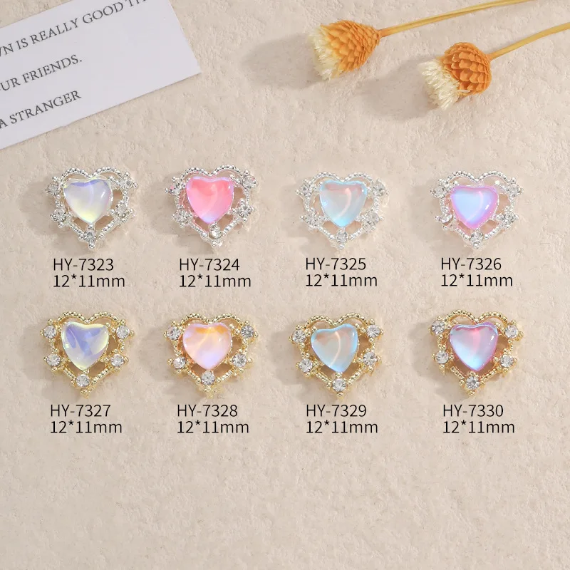 10 шт. украшения для ногтей в виде сердца