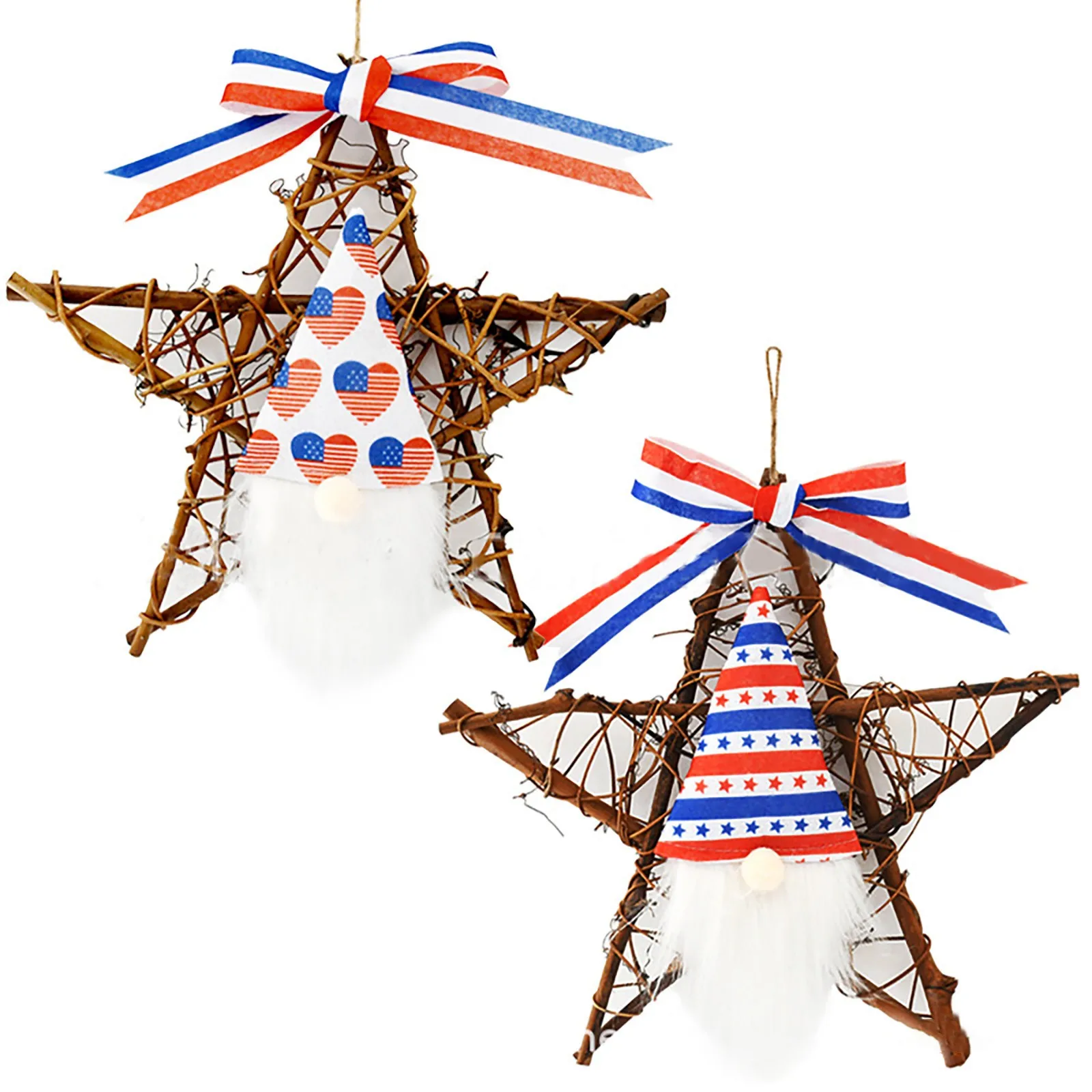 

Independence Pointed Faceless Handmade Wooden Star Doll Five Day PendantPendant Decoration & Hangs