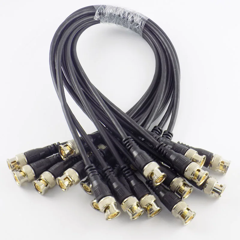 

10PCS 20pcs 0.5M/1M/2M/3M BNC Male To Male Adapter Cable Cord BNC Extension Connector Adaptor Wire For CCTV Video Camera