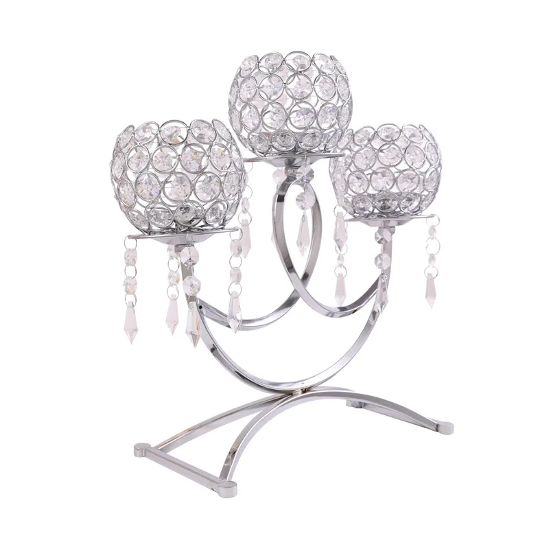 3-arms Candle Stand 36cm Tall Wedding Event Candelabra Candle Stick Decor Crafts
