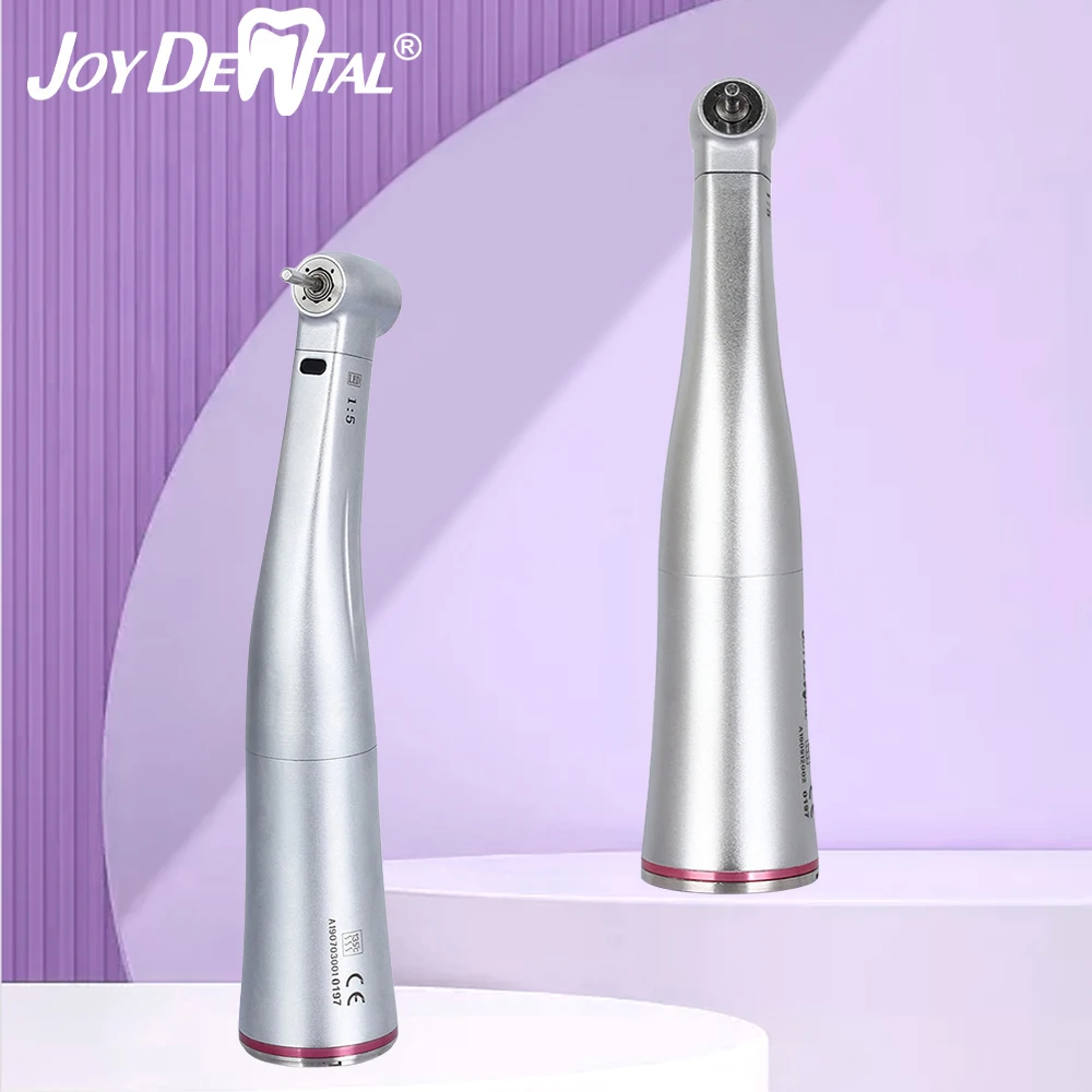 

JOY DENTAL Contra Angle Handpiece 1:5 Increase Push Button Chuck Internal Four Way Spray