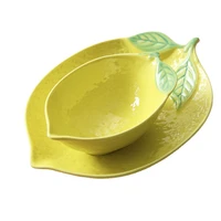 lemon shaped plate ceramic dish plate rice bowl cute bowl household tableware personalized breakfast dinner plates kitchenware