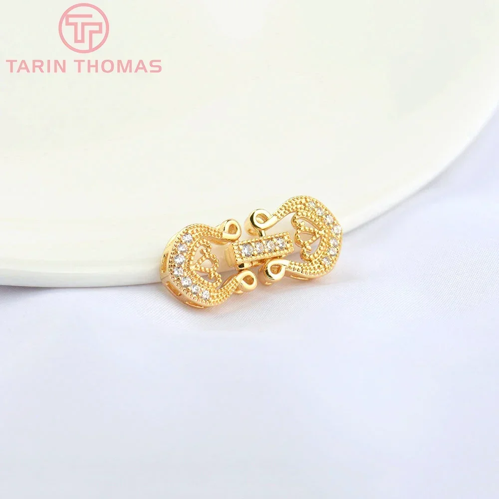 (5057) 9x37 мм 24-каратное золото латунь с цирконом соединительная застежка для