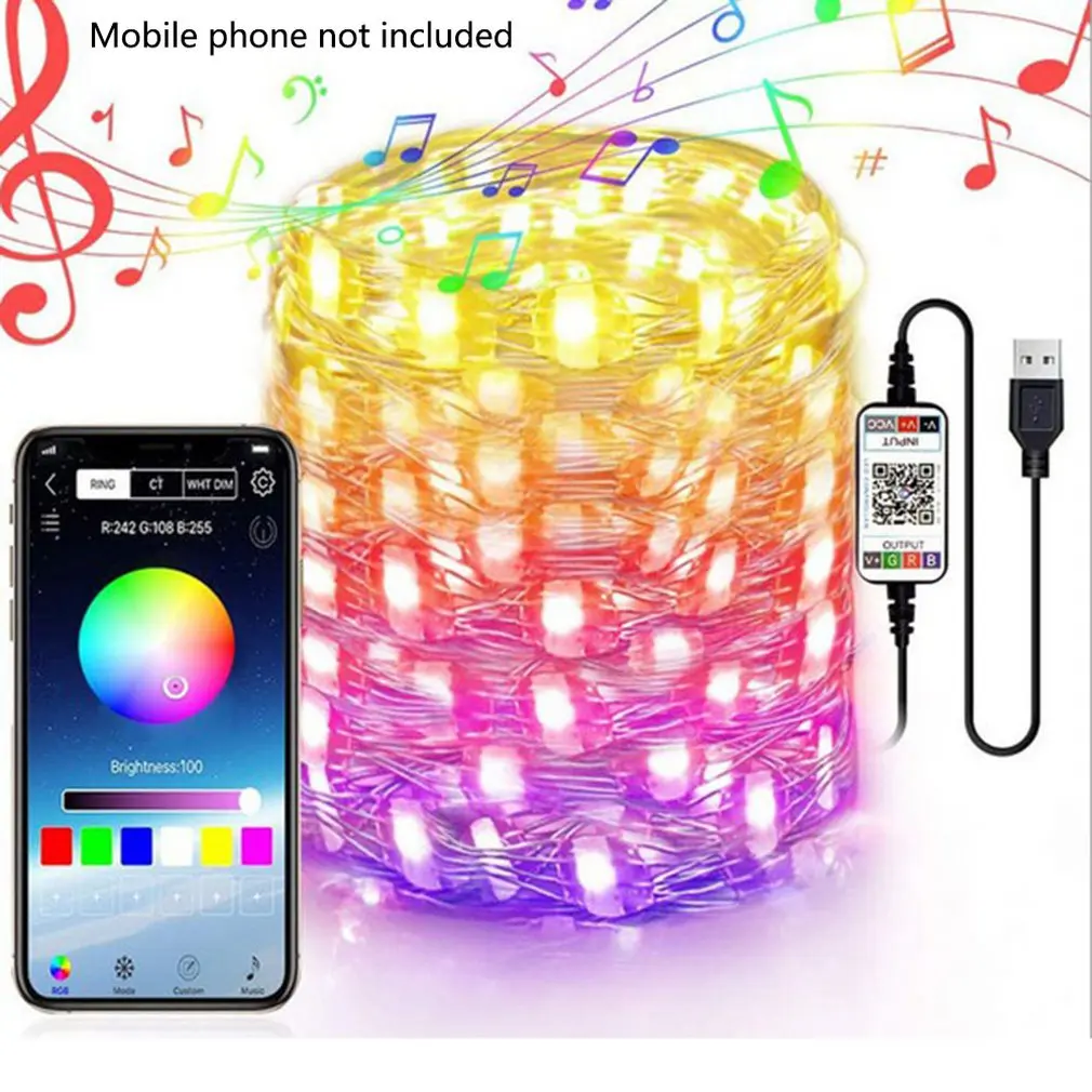 

App Control LED String 3AA Waterproof 8 Function Remote Control Color Light Beautiful Bar Ktv Garden Light