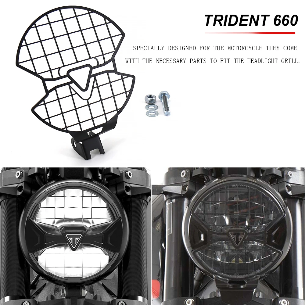 

NEW Motorcycle Accessories Headlight Guard Protector Grill For Trident 660 Trident660 2021
