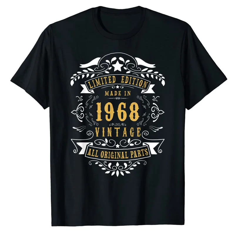 

55 Years Old 55th Birthday Made Born In 1968 Men Women Idea T-Shirt Gifts Funny 55th Bday Presents Cool Sayings Graphic Tee Tops