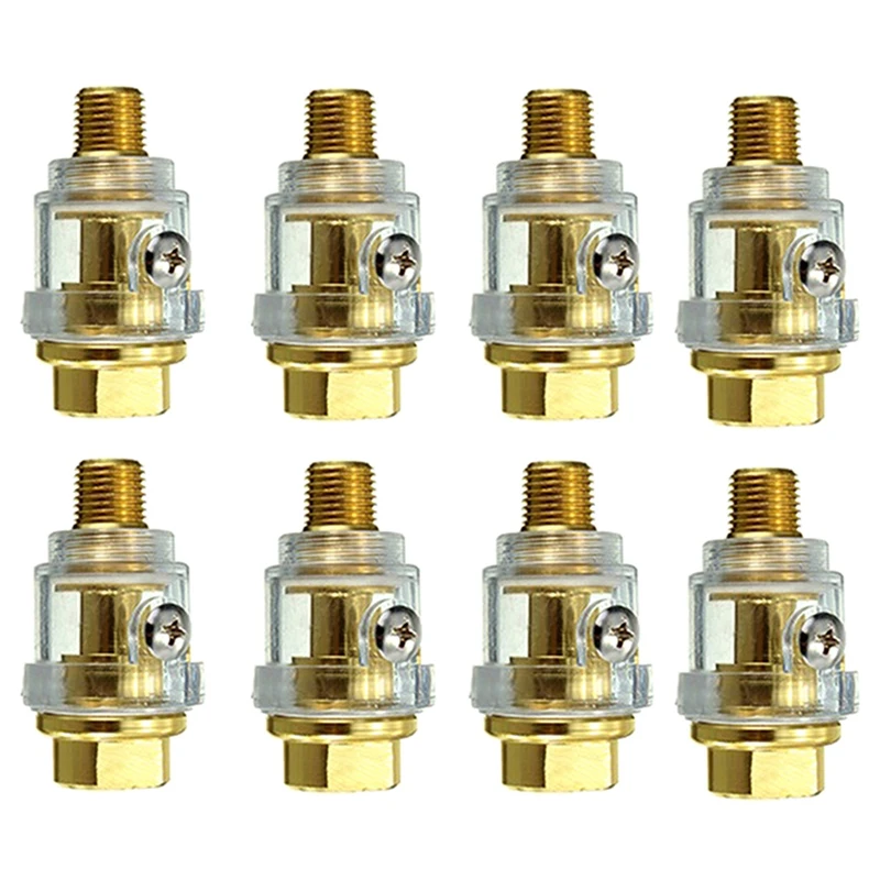 

8Pcs Mini Oiler Pneumatic Tool Accessories 1/4Inch NPT Oiler Oil Lubricator For Air Compression Air Tool Oiler -Yellow