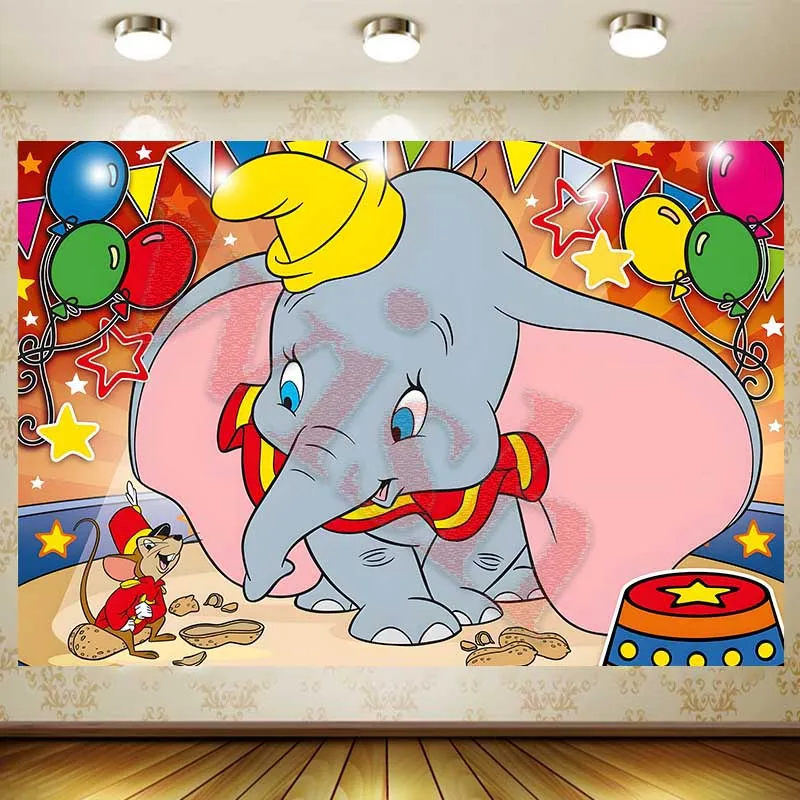 Dumbo фон детский день рождения украшение мультфильм баннер виниловый полиэстер