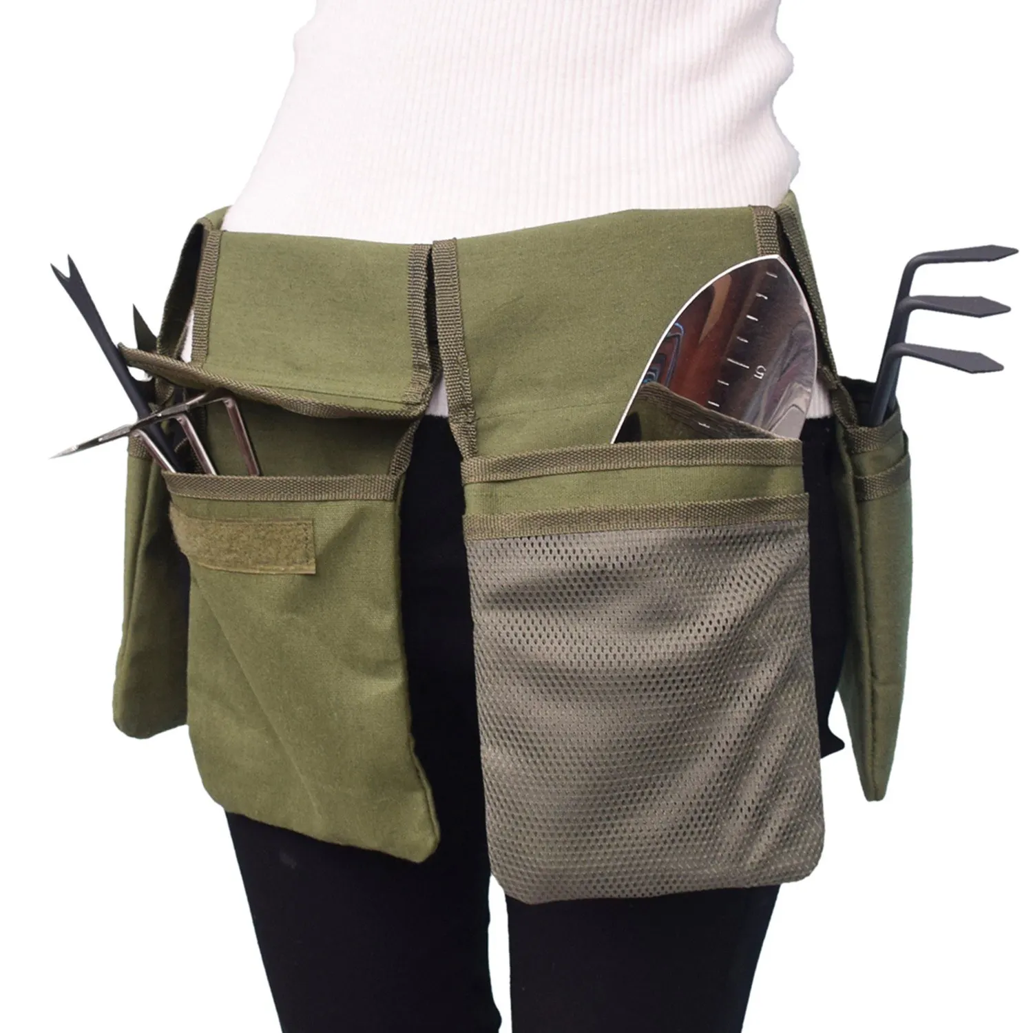 

Garden Tool Belt Canvas Waist Tool Apron with Pockets Gardening Kit Tote Bag Home
