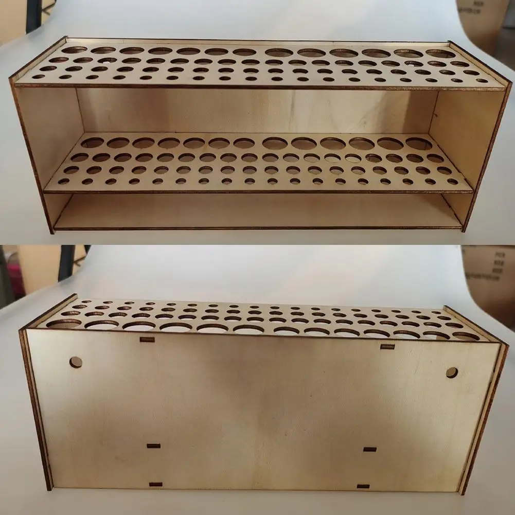 

67 Holes Multifunctional Paint Brushes Holder Square Pen Supplies Pencil Painting Organizer School Art Rack Stand Wooden St N2v6