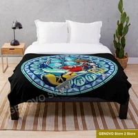 kingdom hearts sora s dive to the heart stained glass throw blanket fleeceon bedcribcouch adult baby girls boys kids gift