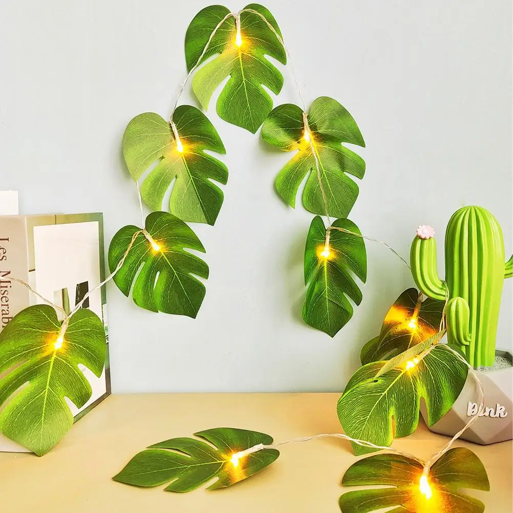 

1.5/3/6m Led Turtle Leaves String Light Green Leaf Fairy Garlands Lamp Photo Props For Thanksgiving Decor dropship