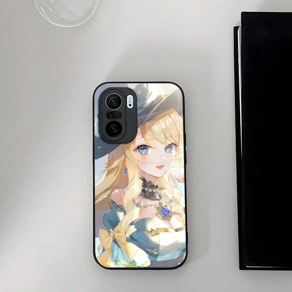 Genshin impact Navia Phone Case Tempered Glass for Xiaomi 14 12 Lite Pro 13 11t lite POCO M6 M5 X6 X5 X3 NFC F5 F6 Cover