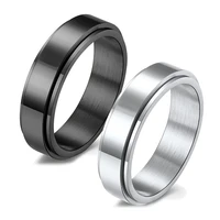 fashion 6mm stainless steel anxiety ring for women men spinner fidget ring stress relieving trend punk wedding band jewelry gift