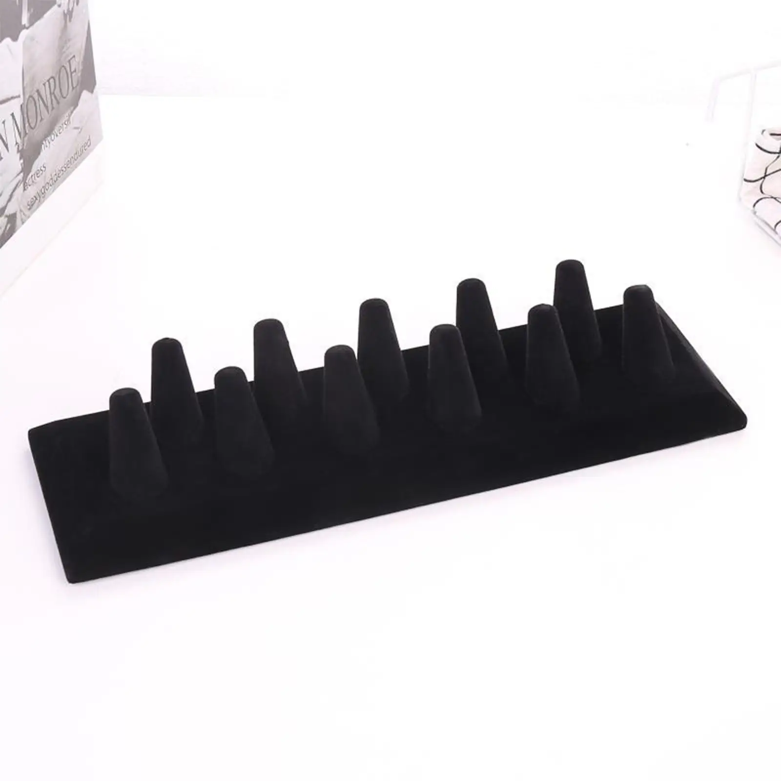 

11 Finger Ring Display Stand Showcase Drawer Jewelry Holder Organizer for Exhibitions Shows Counter Home Decoration Retail Shop