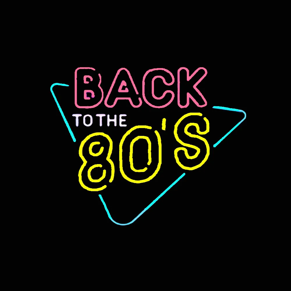 

Back To 80's Neon Light Sign Custom Handmade Real Glass Tube Beer Bar Party Advertise Home Room Decor Display Lamp Gift 24"X20"