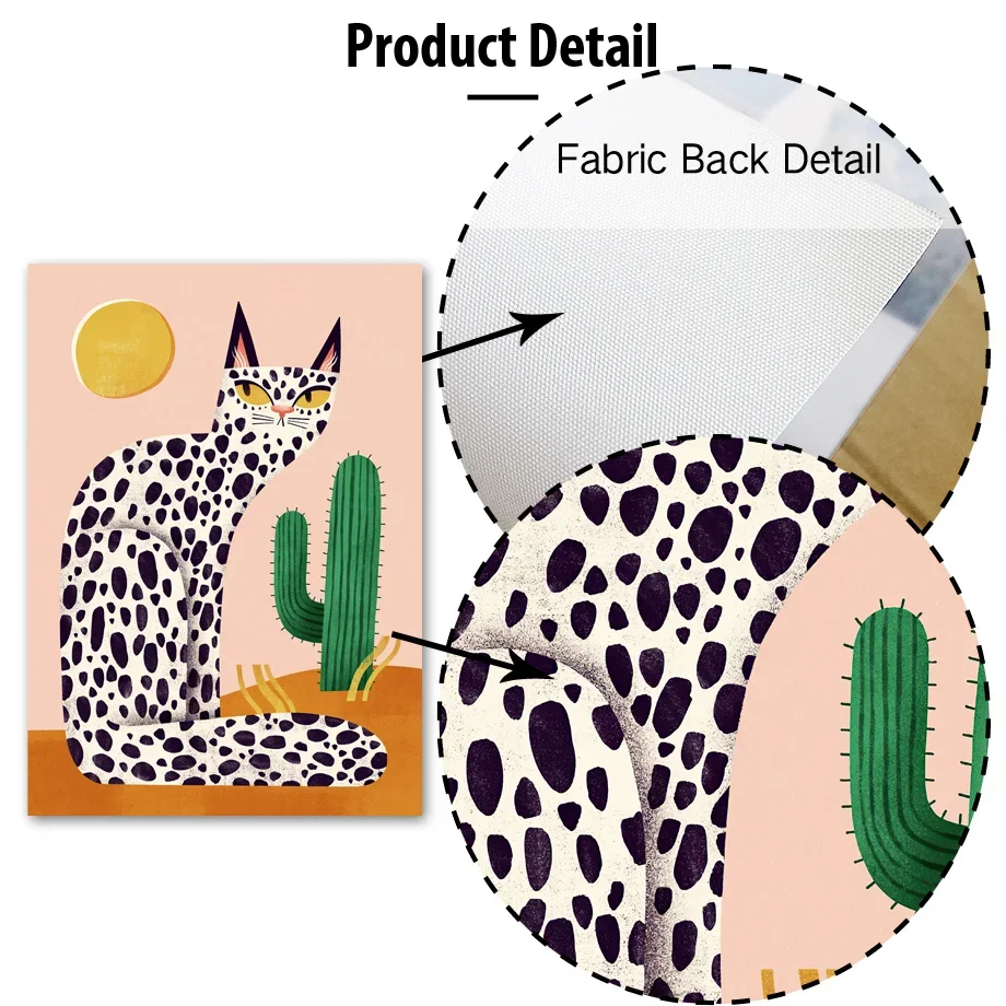 Скандинавские плакаты красочная кошка кактус лимон апельсин ваза настенное