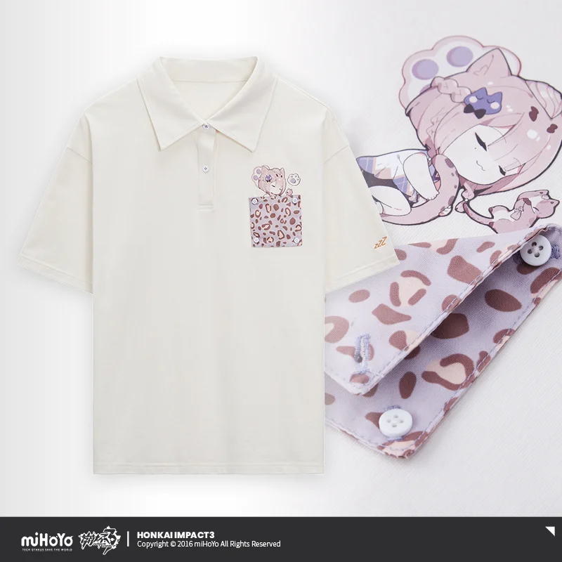Game MiHoYo Honkai Impact 3 Fu Hua Rita Pardofelis Elysia Cosplay Summer Polo Shirts Casual Short Sleeve T-shirt Couple Tee Tops images - 6