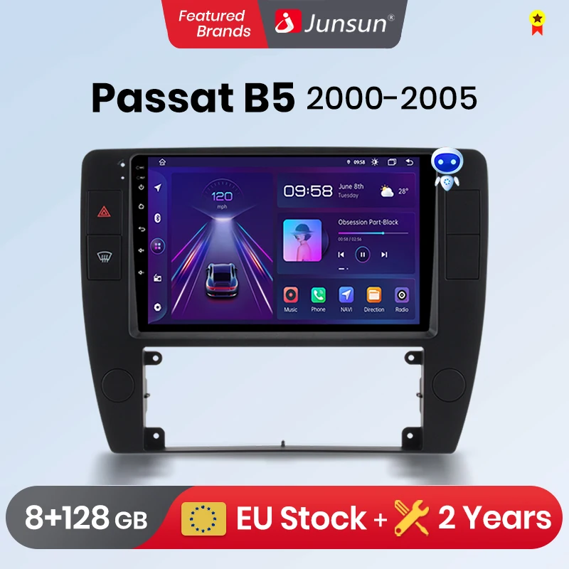 Автомагнитола Junsun V1pro 2 din Android для Passat B5 2000 2001 2002 - 2005 Carplay 4G GPS | Автомобили и