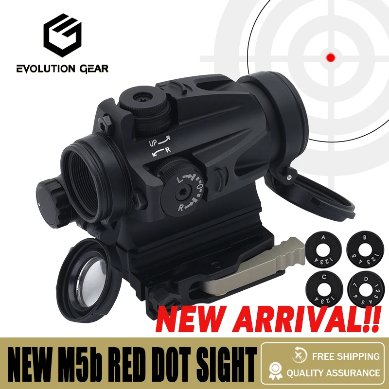 

2023 NEW EVOLUTION GEAR Tactical M5b RDS Red Dot Sight Reflex Scope Sight with LRP BCM mounts Full Markings for Hunting Airsoft
