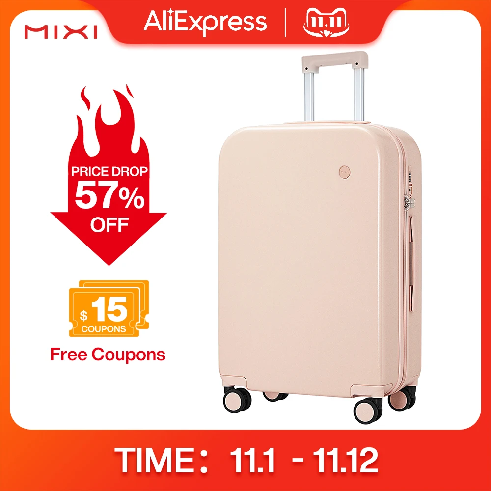 

Mixi Puristic Design Travel Luggage Rolling Wheels Hardside Women Suitcase Men Trolley Case 16 20 Carry On/Big 22 24 26 28 Inch
