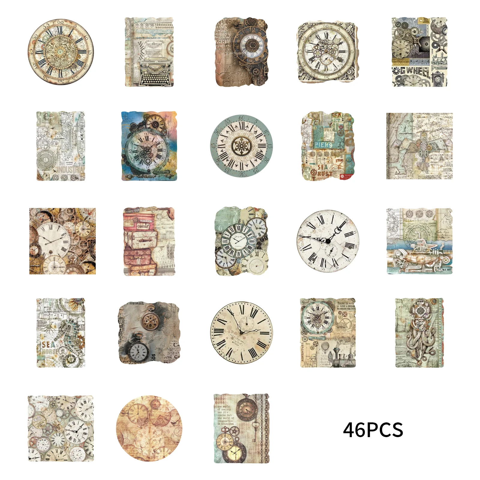 46 шт. винтажные часы в стиле ретро из ПВХ