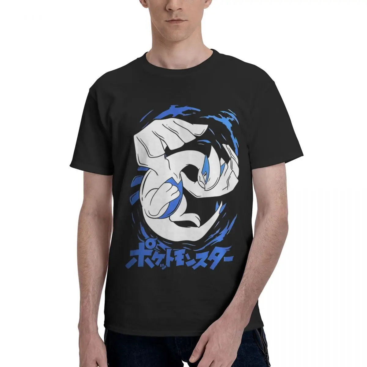 Футболка Lugia для видеоигр 100% хлопок повседневный дышащий удобный мужской топ