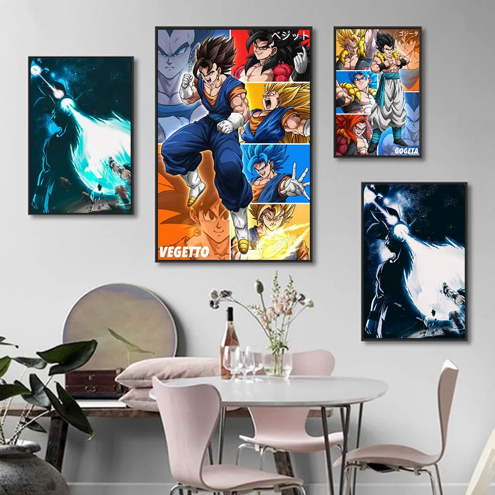 

Dragon Ball Poster Anime Peripherals Figures Vegetto Gogeta Canvas Painting Art Picture for Boy Bedroom Wall Decor Mural Gifts