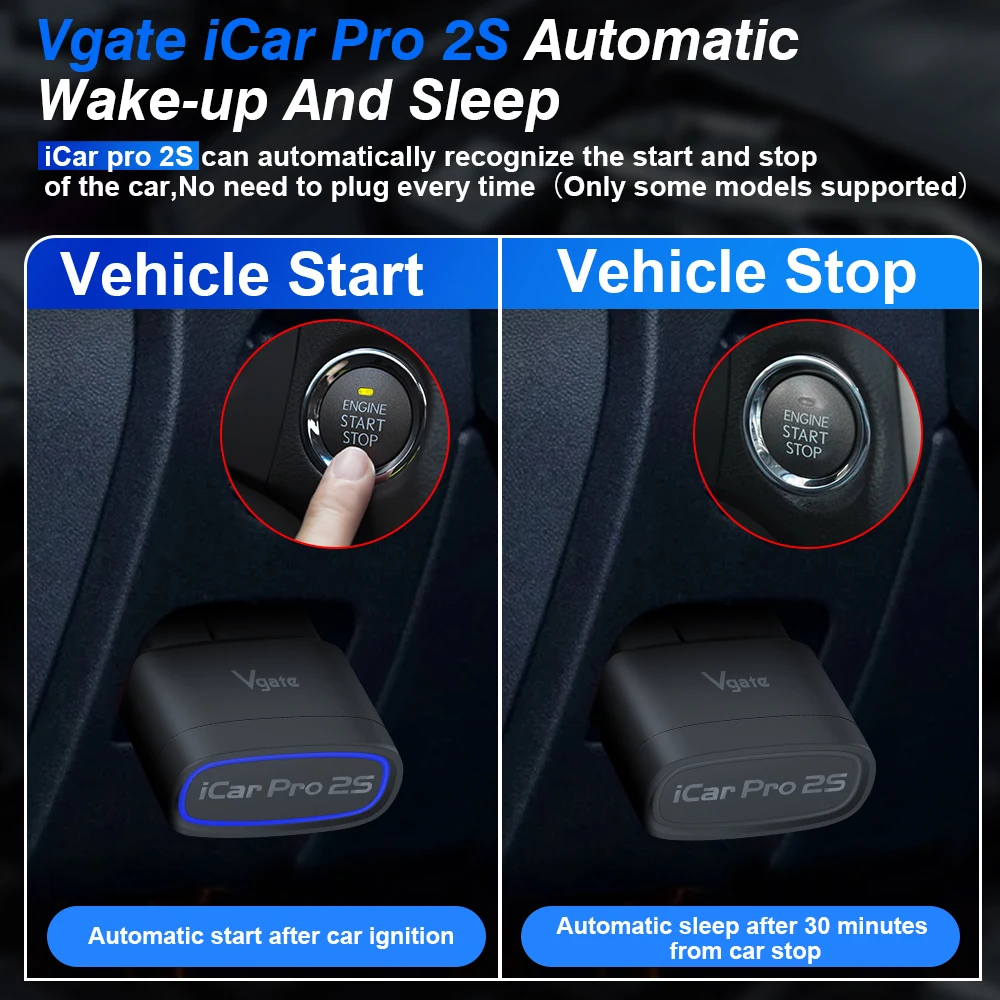 Фото Vgate ICar Pro 2S ELM327 V2.3 BT5.3 Беспроводной сканер OBD2 для диагностики автомобилей с поддержкой диагностики электромобилей №5