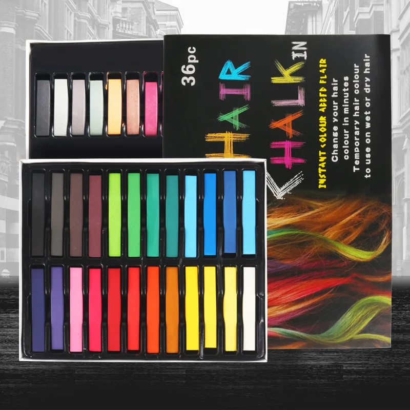 Hair Dye Chalk Set Disposable Non-toxic Professional Color Hand-painted Pastel Stick Diy Styling Tool