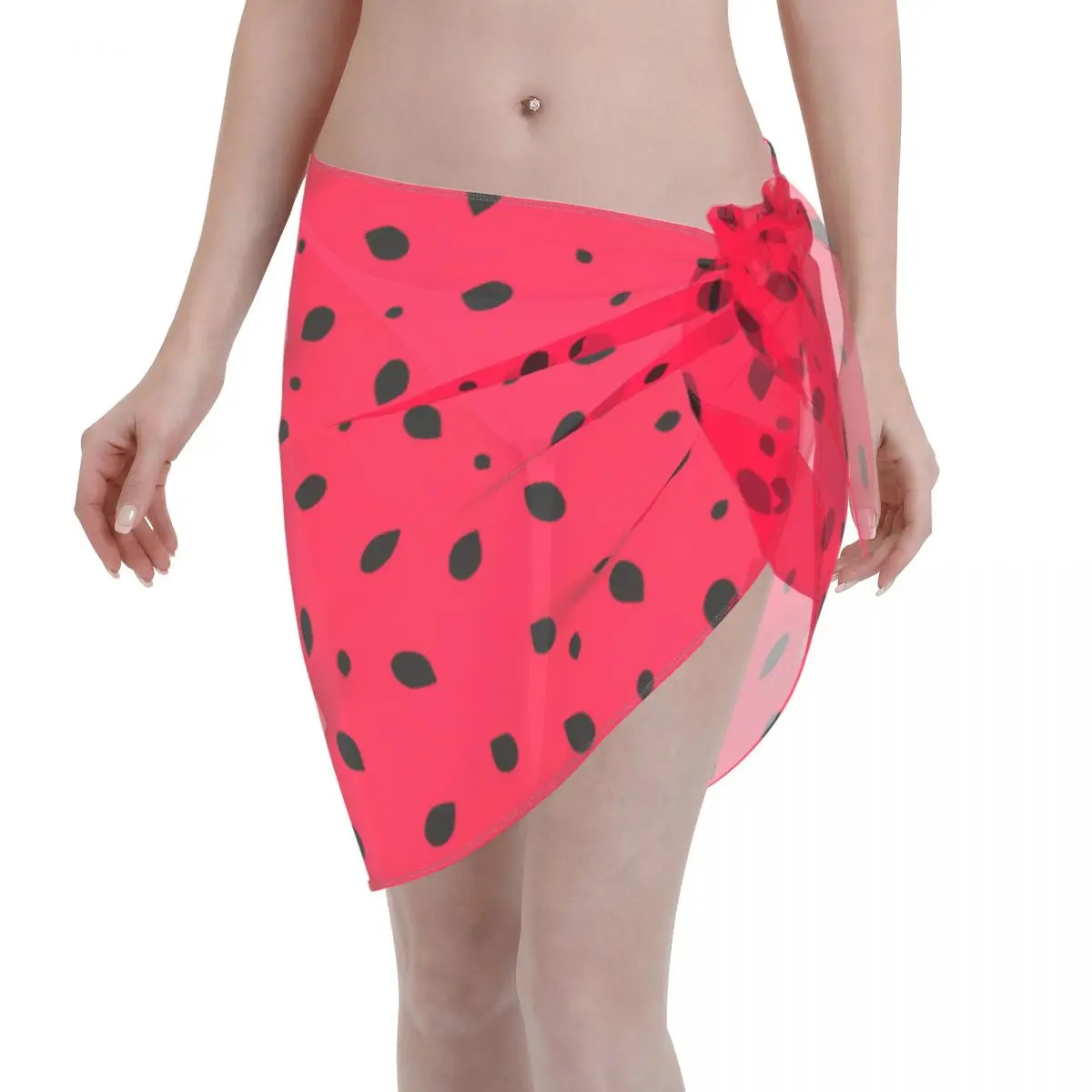 

Sexy Women Watermelon Summer Fruit Sheer Short Sarongs Swimsuit Coverups Bikinis Cover-Ups Skirts Ladies Skirt