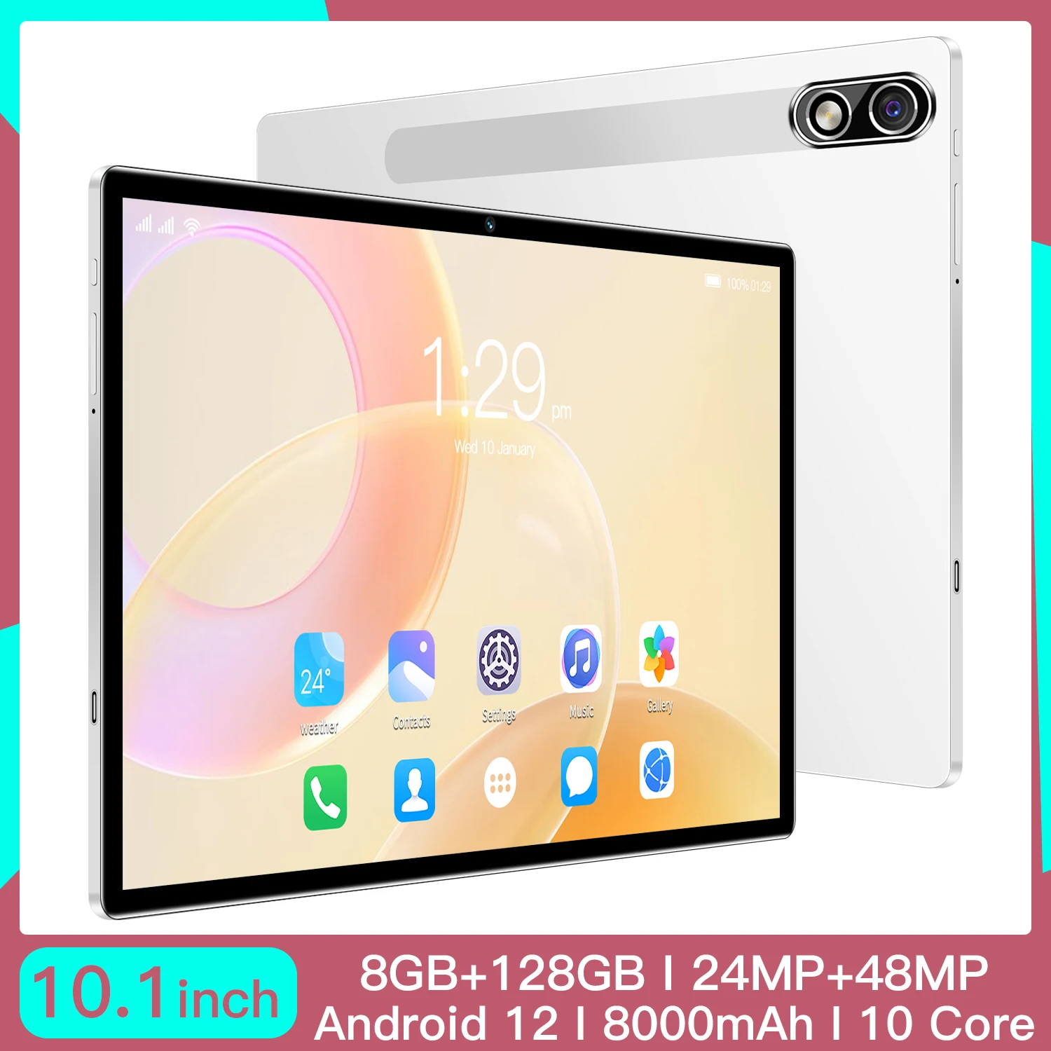 

Android 12 Tablet MA11 8000mAh GPS Qualcomm 870 10 Core Google Play WIFI Pad 8+ 128GB Dual SIM 48MP Hot Sale Laptop 10.1 Inch PC